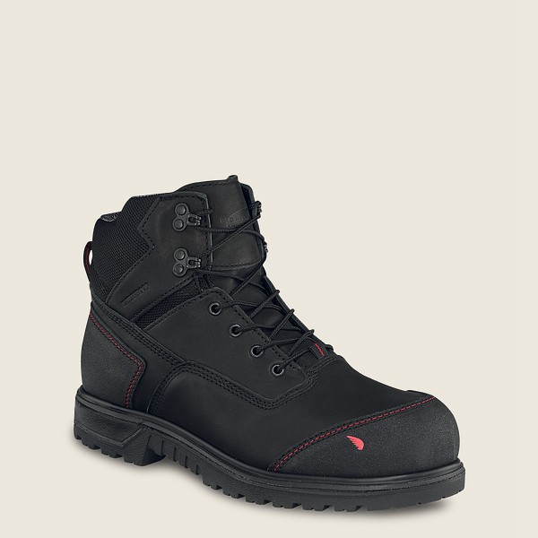 Red Wing Safety Boots Black/Grey - Mens Brnr Xp - 6-inch Waterproof Toe - 6312-JLURK